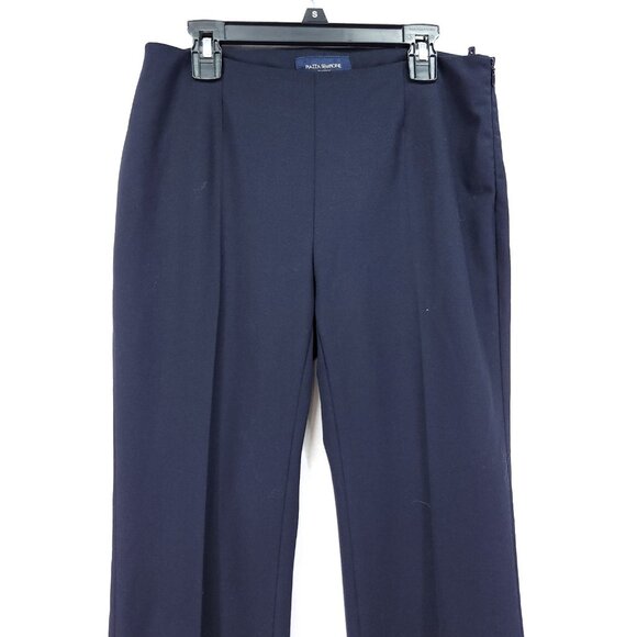 Piazza Sempione Wool Dress Pant Size IT 40 Navy Blue Wide Leg Made in Italy - Picture 10 of 12